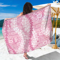 Pink Puakenikeni and Maile Lei Sarong Hawaiian Style Tribal Tapa Double Strand Lei LT9 One Size 44 x 66 inches Pink - Polynesian Pride