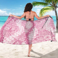 Pink Puakenikeni and Maile Lei Sarong Hawaiian Style Tribal Tapa Double Strand Lei LT9 - Polynesian Pride