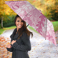 Pink Puakenikeni and Maile Lei Umbrella Hawaiian Style Tribal Tapa Double Strand Lei - Polynesian Pride