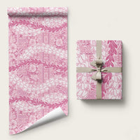 Pink Puakenikeni and Maile Lei Wrapping Paper Hawaiian Style Tribal Tapa Double Strand Lei - Polynesian Pride