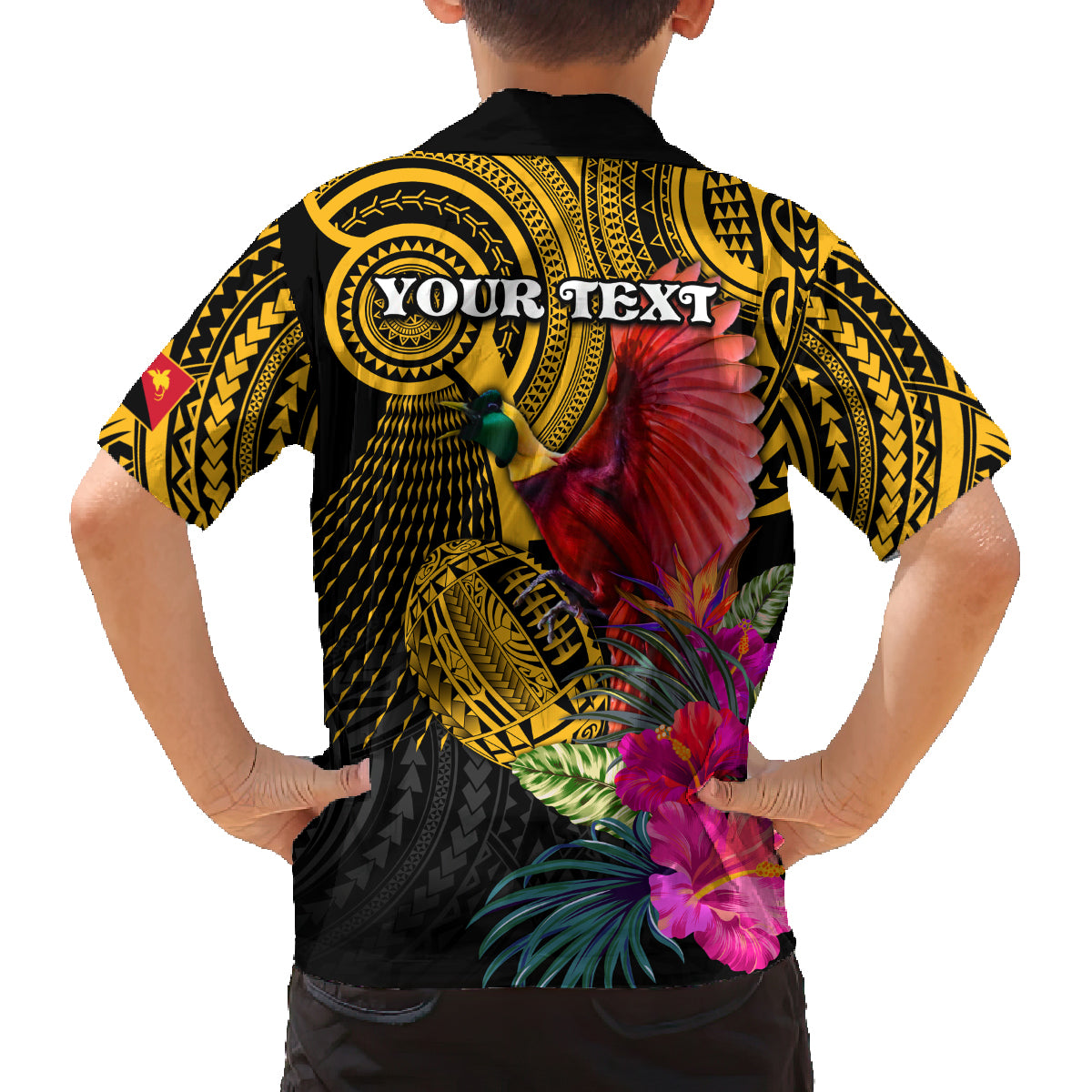 Personalised Papua New Guinea Rugby Family Matching Off Shoulder Maxi Dress and Hawaiian Shirt PNG Kumuls Champions Pacific Bowl LT9 - Polynesian Pride