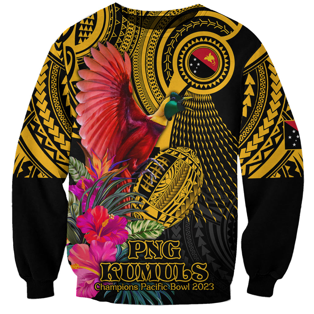 Personalised Papua New Guinea Rugby Sweatshirt PNG Kumuls Champions Pacific Bowl LT9 Unisex Gold - Polynesian Pride