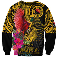 Personalised Papua New Guinea Rugby Sweatshirt PNG Kumuls Champions Pacific Bowl LT9 Unisex Gold - Polynesian Pride