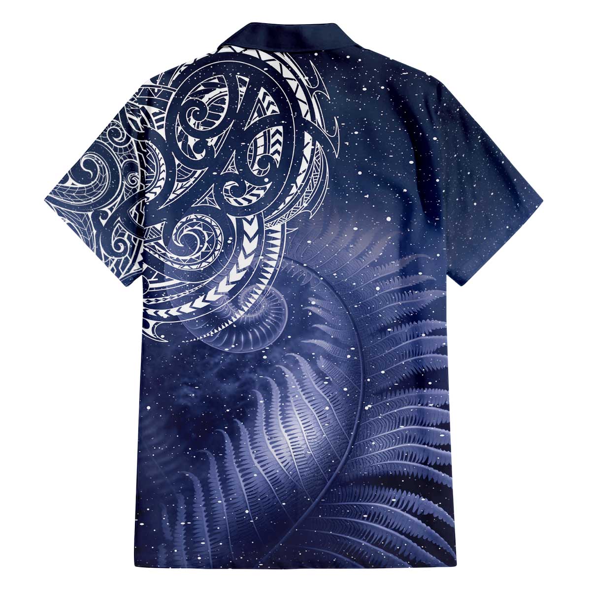 New Zealand Galaxy Fern Family Matching Off The Shoulder Long Sleeve Dress and Hawaiian Shirt