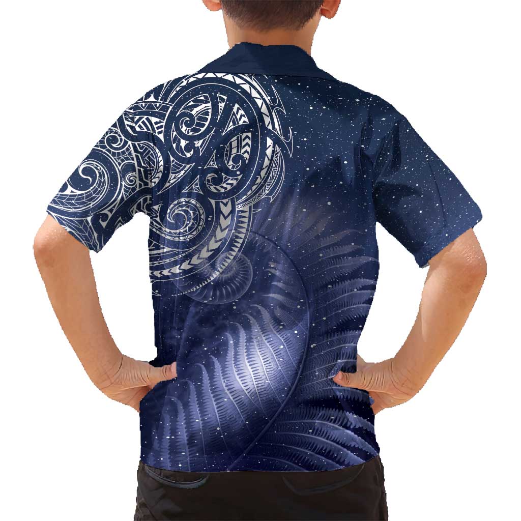 New Zealand Galaxy Fern Family Matching Puletasi and Hawaiian Shirt
