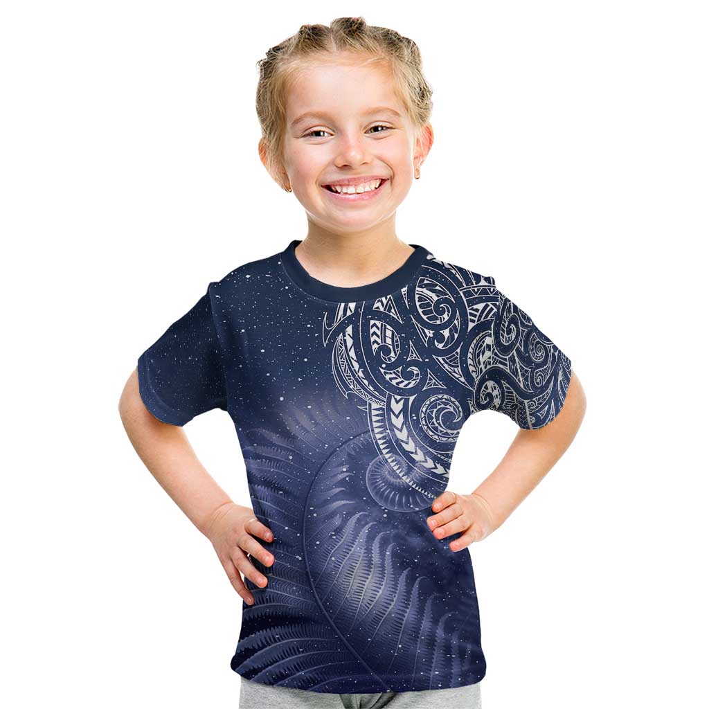 New Zealand Galaxy Fern Kid T Shirt