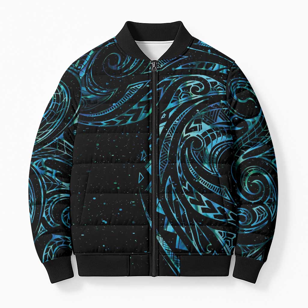 New Zealand Matariki Bomber Puffer Jacket Galaxy Maori Tribal Tattoo - Polynesian Pride