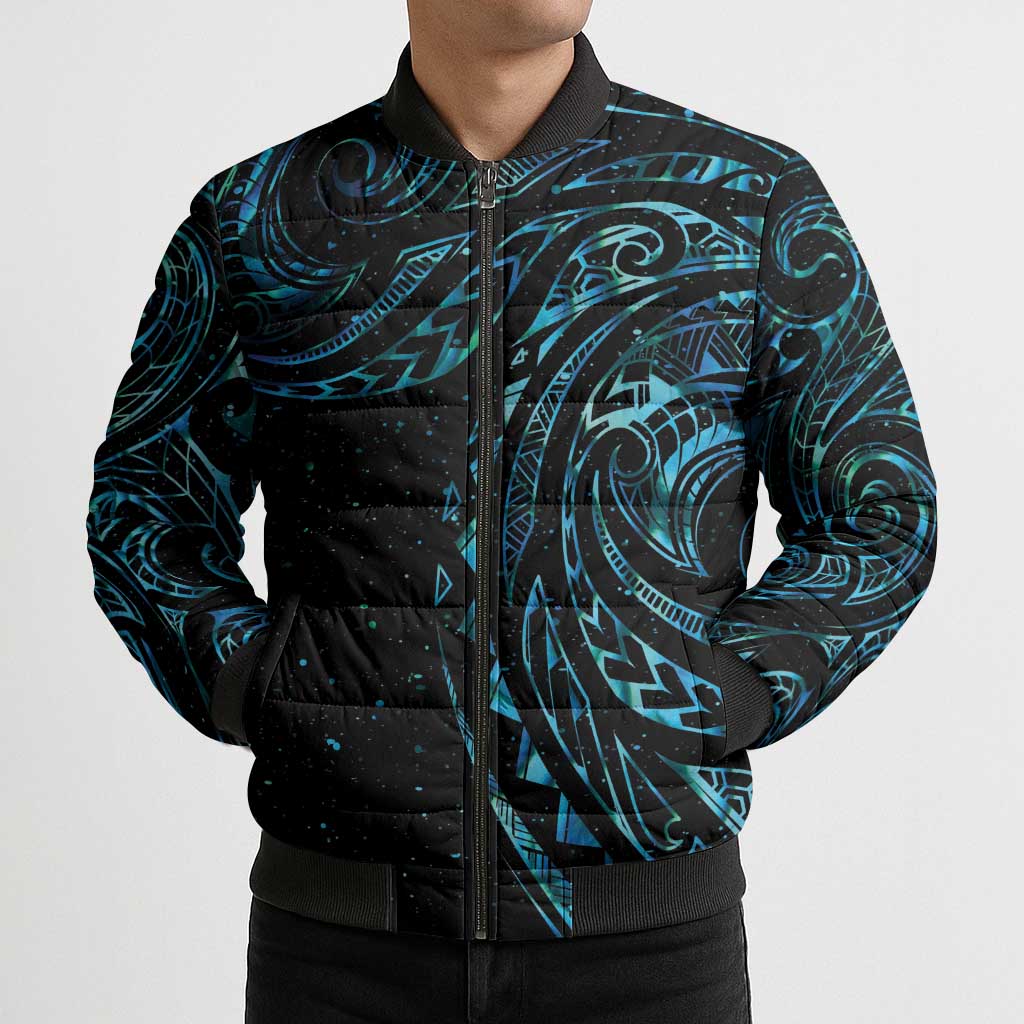 New Zealand Matariki Bomber Puffer Jacket Galaxy Maori Tribal Tattoo - Polynesian Pride