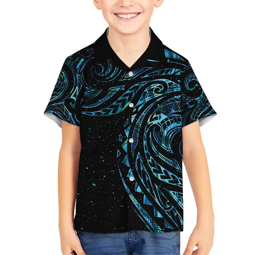 New Zealand Tribal Tattoo Kid Hawaiian Shirt With Matariki Art