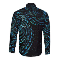 New Zealand Tribal Tattoo Long Sleeve Button Shirt With Matariki Art