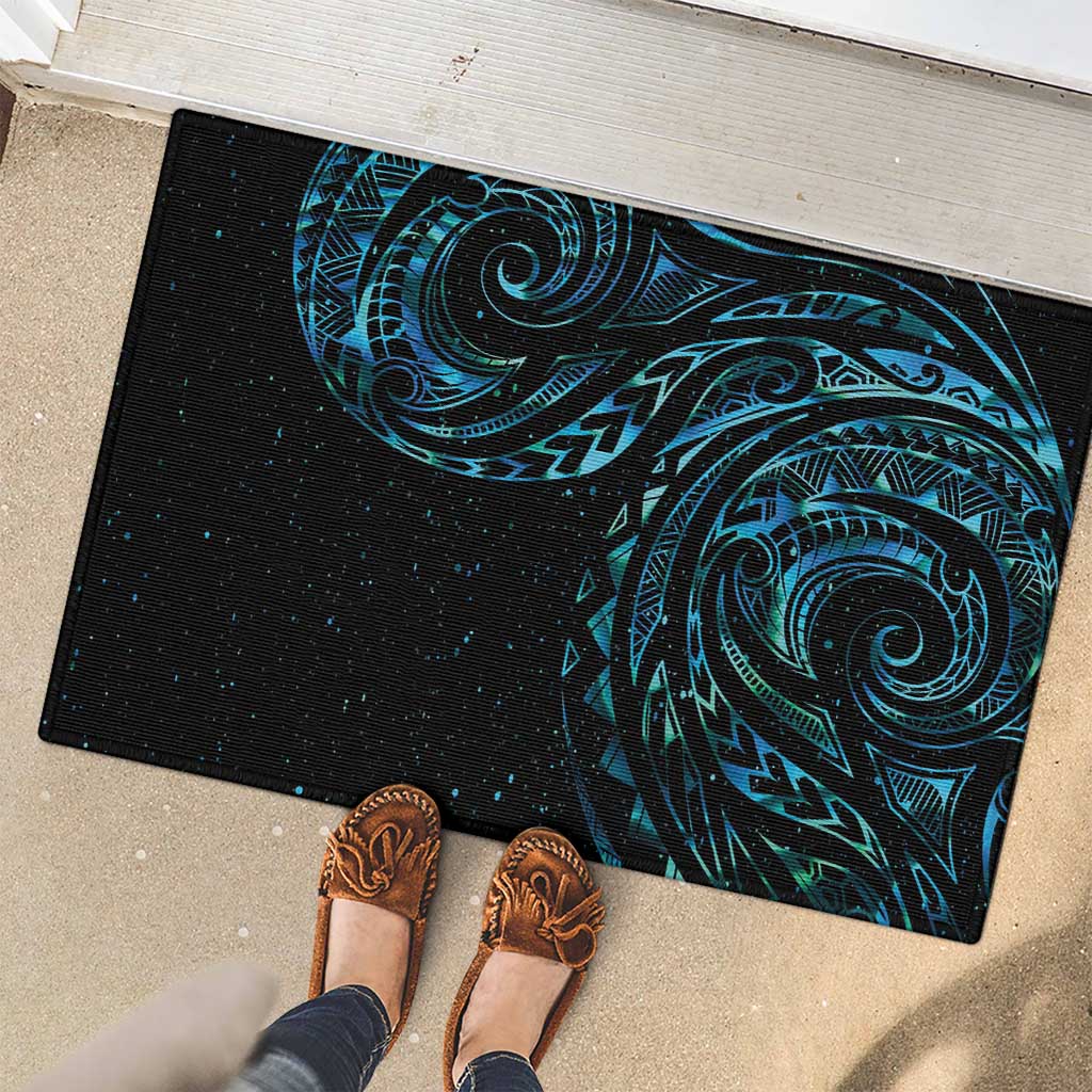 New Zealand Tribal Tattoo Rubber Doormat With Matariki Art