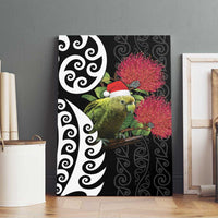 New Zealand Kakapo Christmas Canvas Wall Art Meri Kirihimete Pohutukawa Flowers