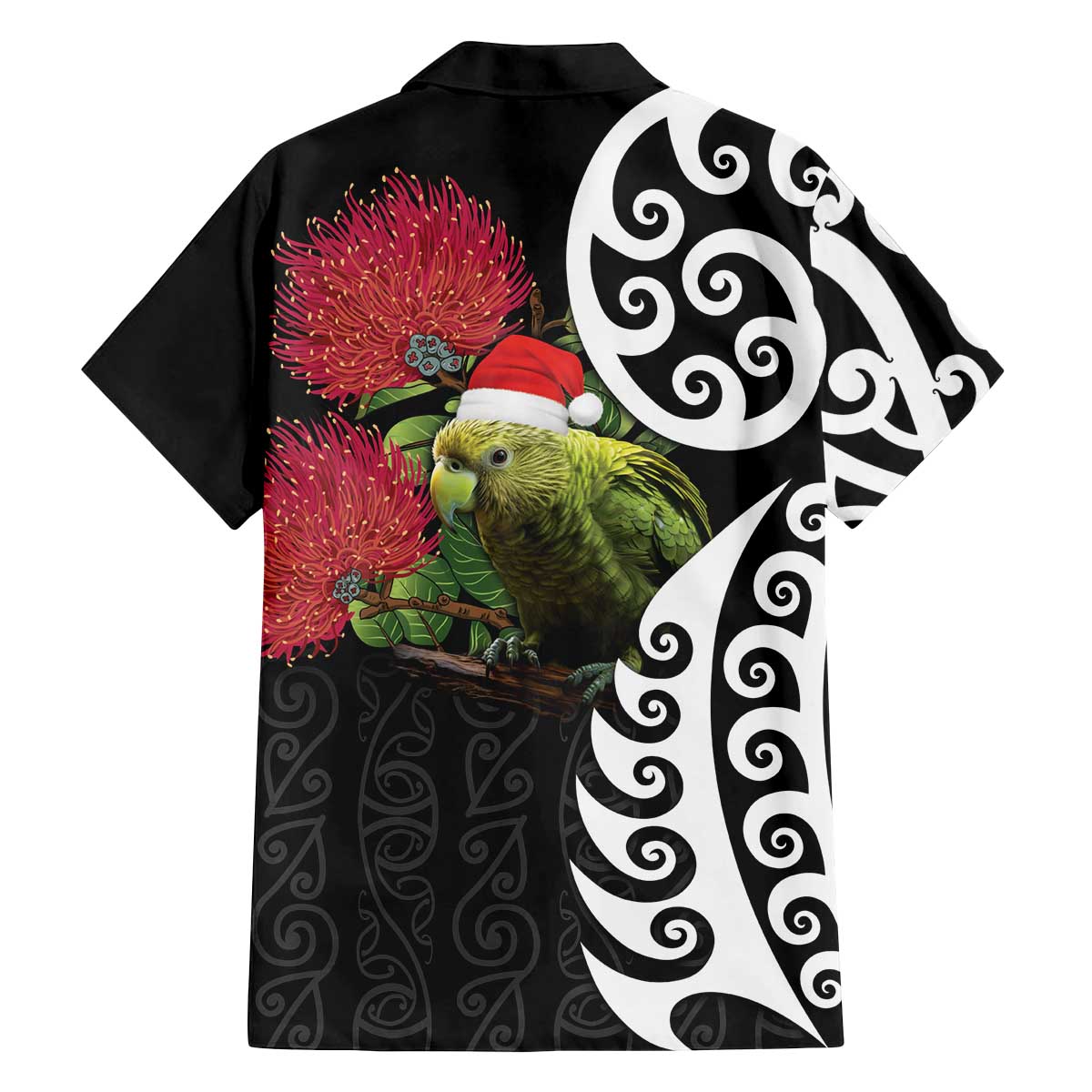 New Zealand Kakapo Christmas Family Matching Off The Shoulder Long Sleeve Dress and Hawaiian Shirt Meri Kirihimete Pohutukawa Flowers