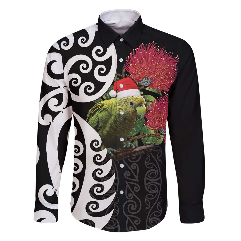 New Zealand Kakapo Christmas Family Matching Off Shoulder Maxi Dress and Hawaiian Shirt Meri Kirihimete Pohutukawa Flowers