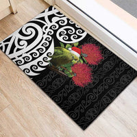 New Zealand Kakapo Christmas Rubber Doormat Meri Kirihimete Pohutukawa Flowers
