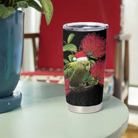 New Zealand Kakapo Christmas Tumbler Cup Meri Kirihimete Pohutukawa Flowers