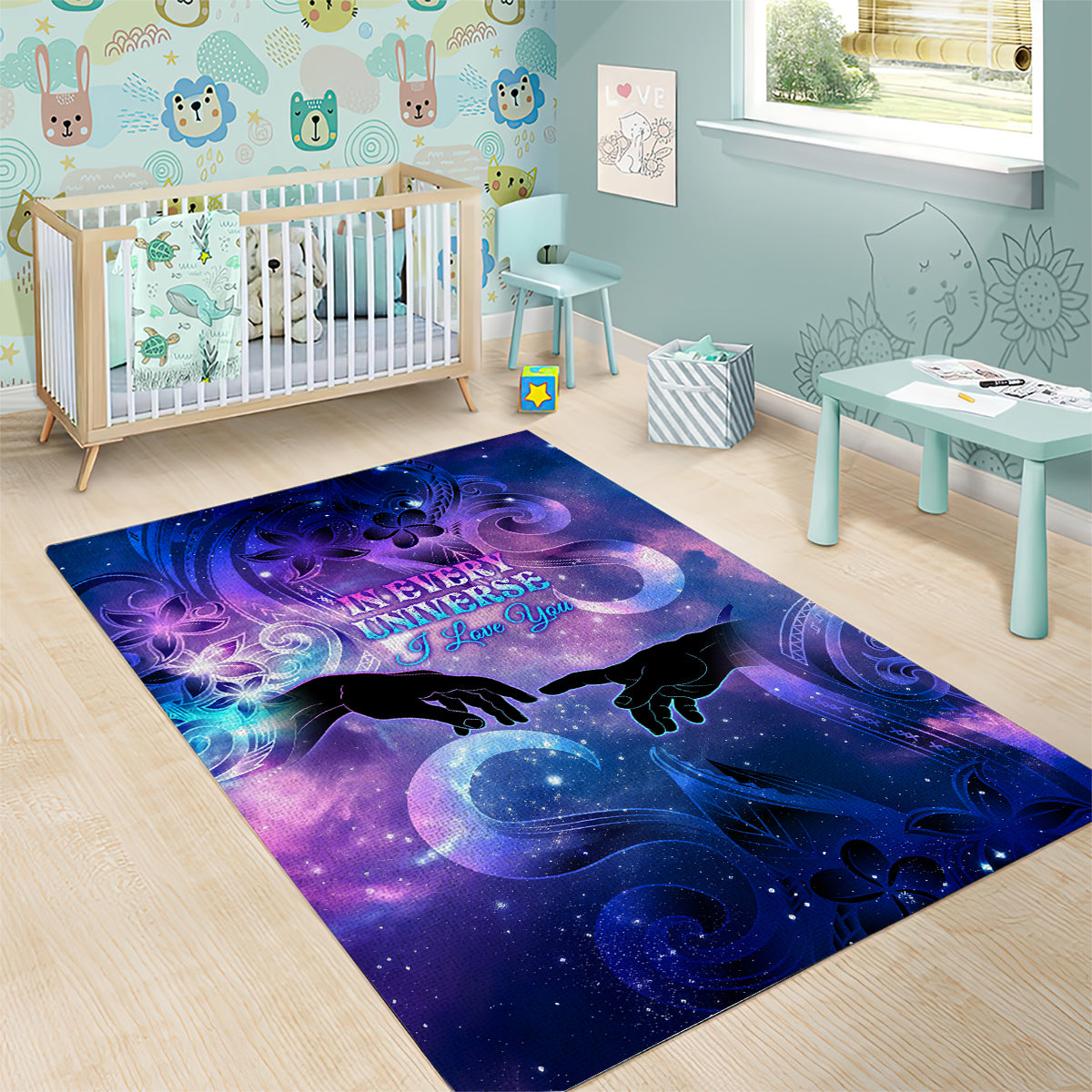 I Love You In Every Universe Personalised Area Rug Polynesian Pattern Galaxy Style LT9 - Polynesian Pride