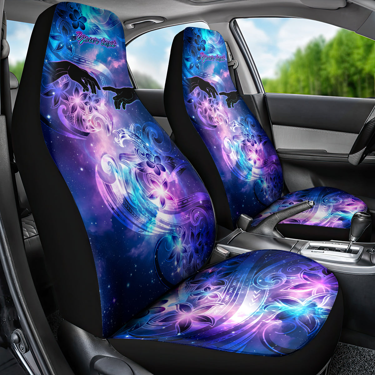 I Love You In Every Universe Personalised Car Seat Cover Polynesian Pattern Galaxy Style LT9 - Polynesian Pride
