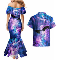 I Love You In Every Universe Personalised Couples Matching Mermaid Dress and Hawaiian Shirt Polynesian Pattern Galaxy Style LT9 - Polynesian Pride