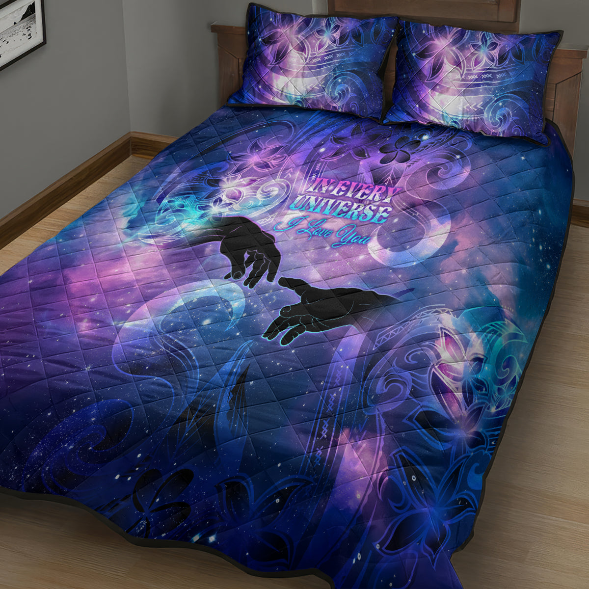 I Love You In Every Universe Personalised Quilt Bed Set Polynesian Pattern Galaxy Style LT9 - Polynesian Pride