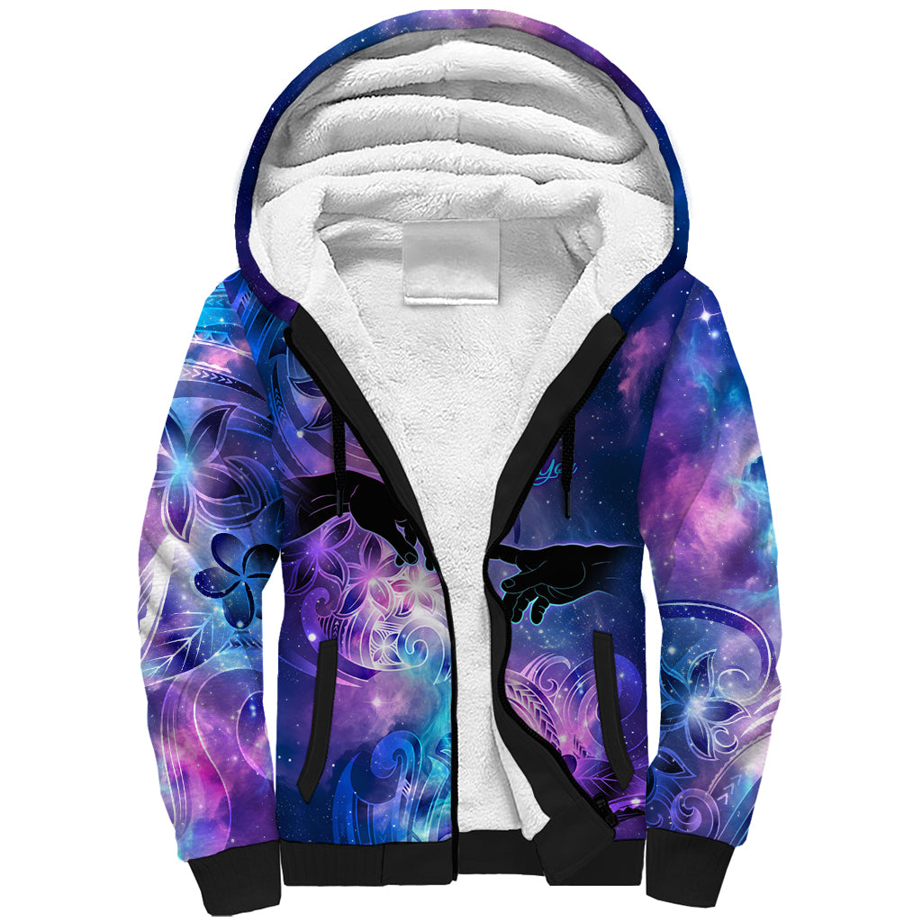 I Love You In Every Universe Personalised Sherpa Hoodie Polynesian Pattern Galaxy Style LT9 Unisex Galaxy - Polynesian Pride