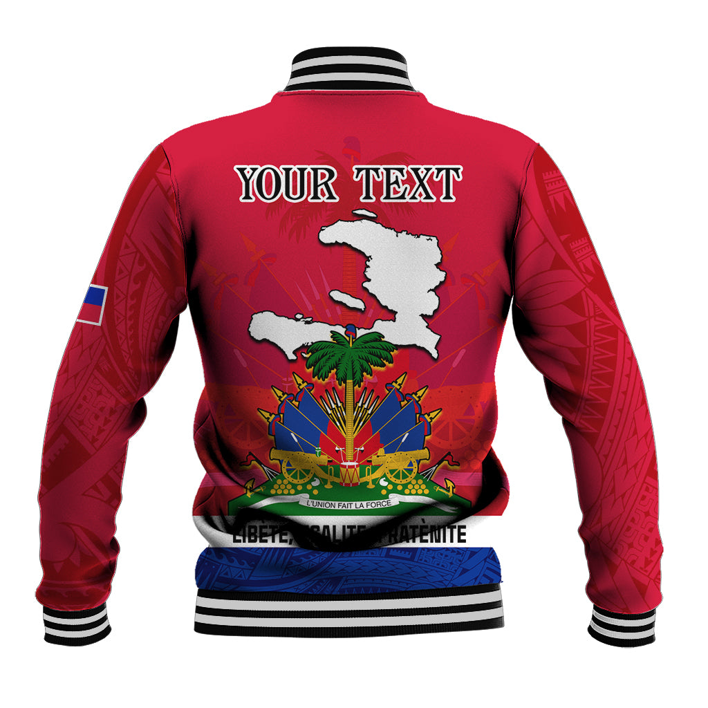 Haiti Independence Day Baseball Jacket Libete Egalite Fratenite Ayiti 1804 With Polynesian Pattern LT9 - Polynesian Pride