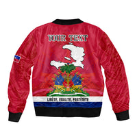 Haiti Independence Day Bomber Jacket Libete Egalite Fratenite Ayiti 1804 With Polynesian Pattern LT9 - Polynesian Pride