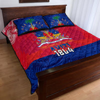 Haiti Independence Day Quilt Bed Set Libete Egalite Fratenite Ayiti 1804 With Polynesian Pattern LT9 - Polynesian Pride