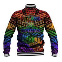 New Zealand LGBT Fern Heart Baseball Jacket Dont judge What You Dont Understand LT9 - Polynesian Pride