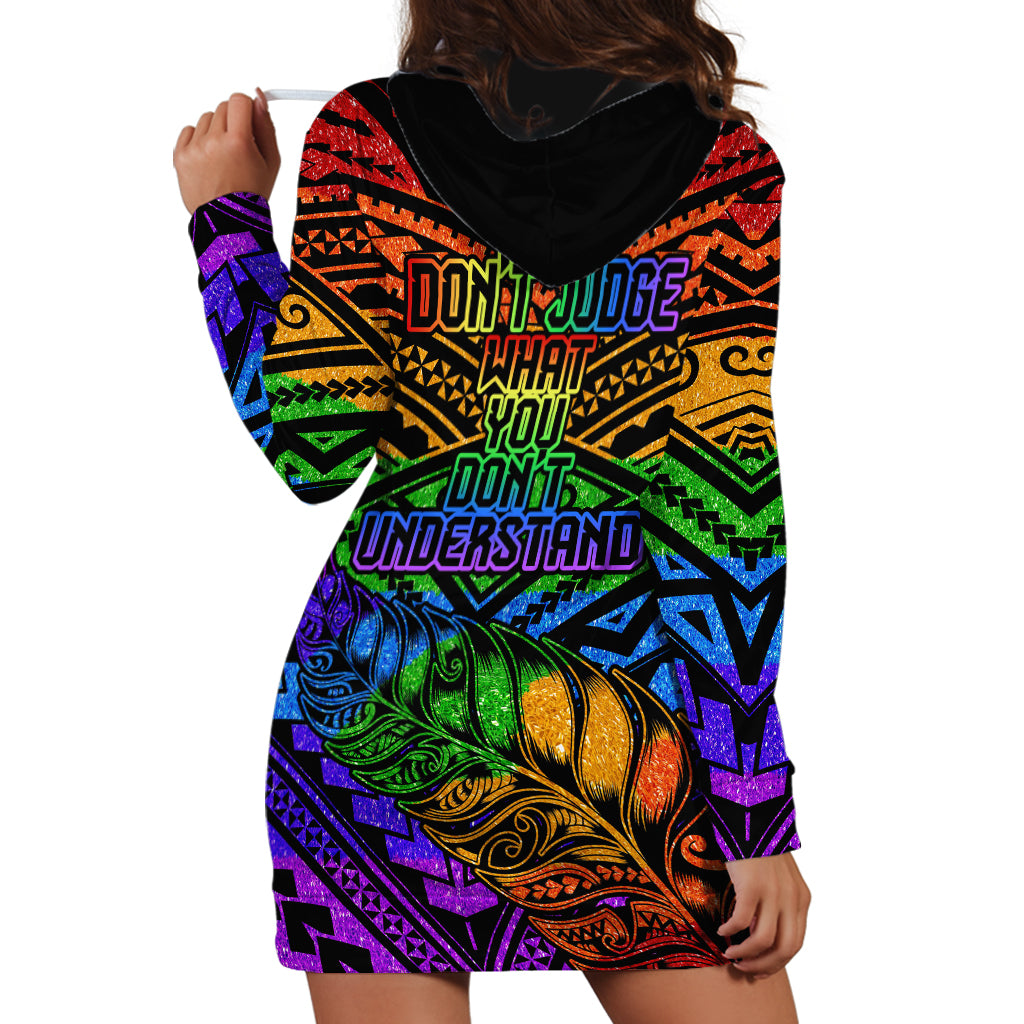New Zealand LGBT Fern Heart Hoodie Dress Dont judge What You Dont Understand LT9 - Polynesian Pride