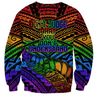 New Zealand LGBT Fern Heart Sweatshirt Dont judge What You Dont Understand LT9 - Polynesian Pride