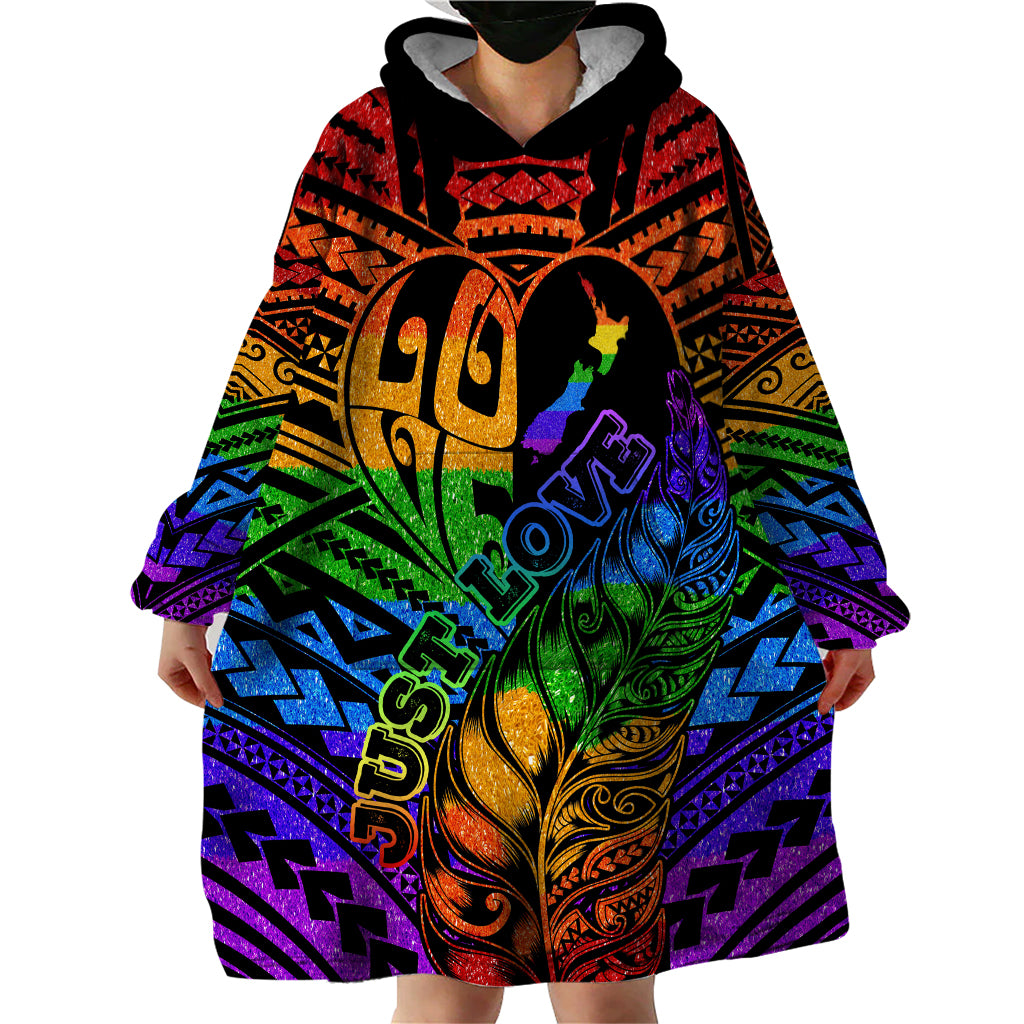 New Zealand LGBT Fern Heart Wearable Blanket Hoodie Dont judge What You Dont Understand LT9 - Polynesian Pride