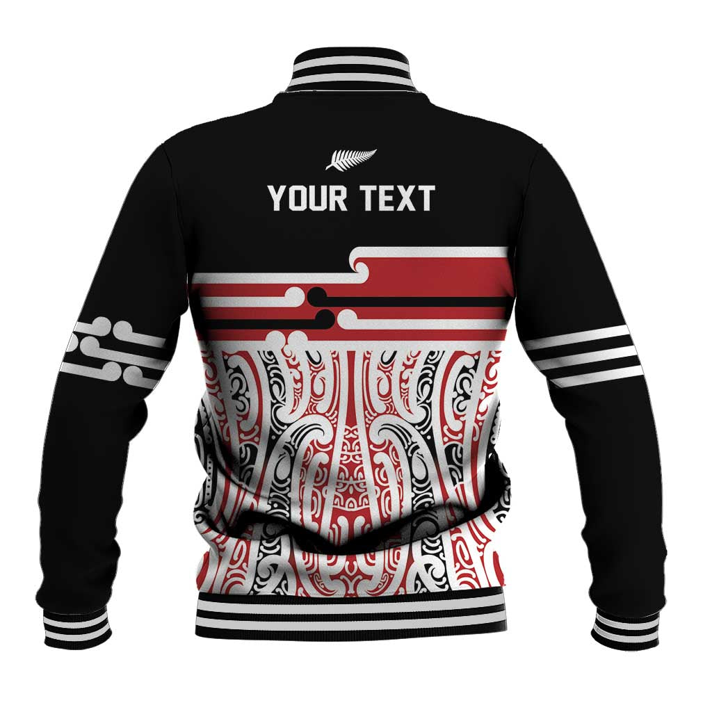 Personalised Toitu Te Tiriti Aotearoa 1840 Baseball Jacket Red Kowhaiwhai Puhoro LT9 - Polynesian Pride