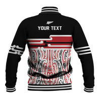Personalised Toitu Te Tiriti Aotearoa 1840 Baseball Jacket Red Kowhaiwhai Puhoro LT9 - Polynesian Pride