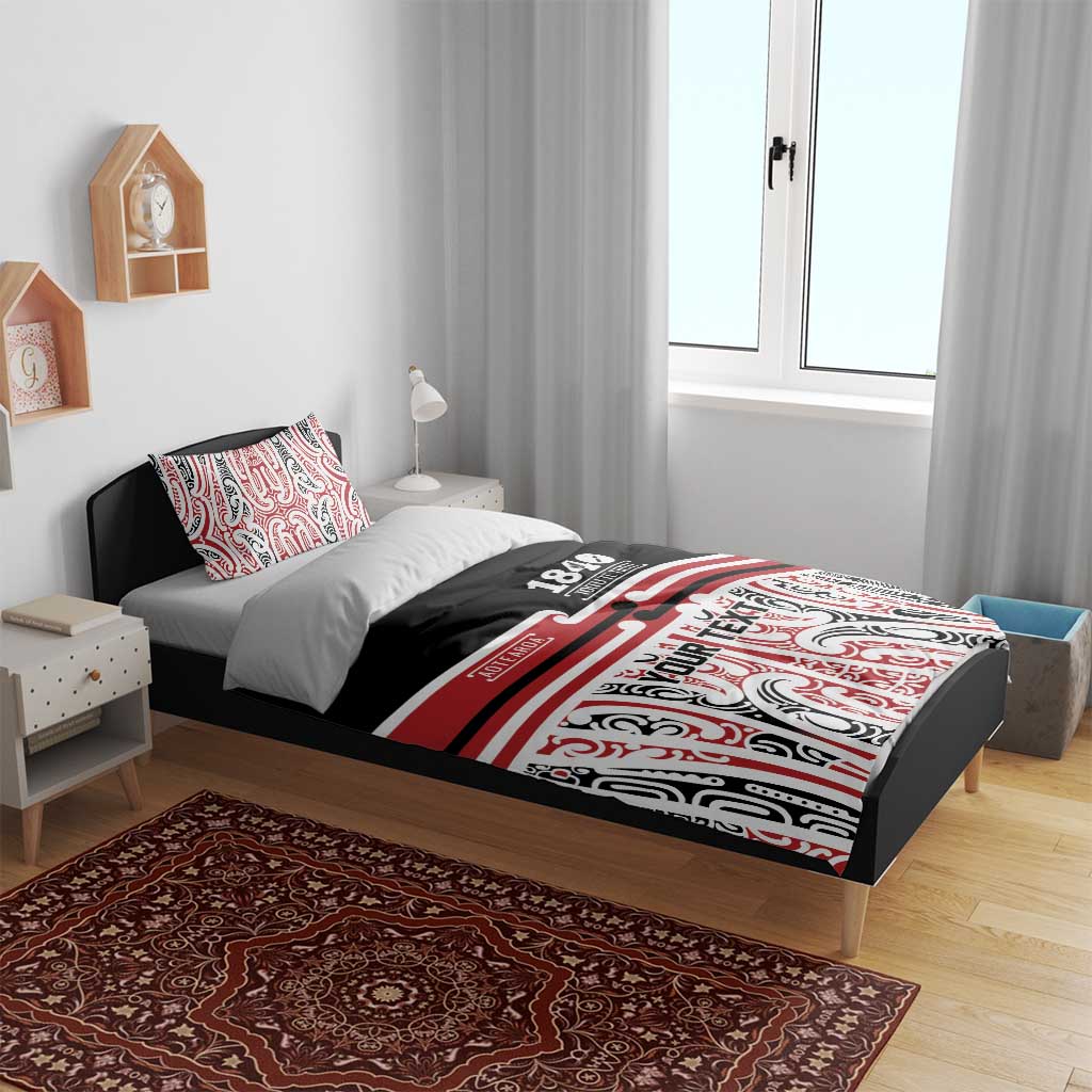 Personalised Toitu Te Tiriti Aotearoa 1840 Bedding Set Red Kowhaiwhai Puhoro LT9 - Polynesian Pride