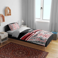 Personalised Toitu Te Tiriti Aotearoa 1840 Bedding Set Red Kowhaiwhai Puhoro LT9 - Polynesian Pride