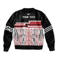 Personalised Toitu Te Tiriti Aotearoa 1840 Bomber Jacket Red Kowhaiwhai Puhoro LT9 - Polynesian Pride