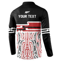 Personalised Toitu Te Tiriti Aotearoa 1840 Button Sweatshirt Red Kowhaiwhai Puhoro LT9 - Polynesian Pride