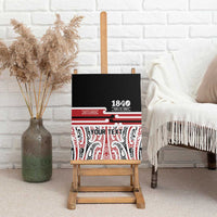 Personalised Toitu Te Tiriti Aotearoa 1840 Canvas Wall Art Red Kowhaiwhai Puhoro - Polynesian Pride