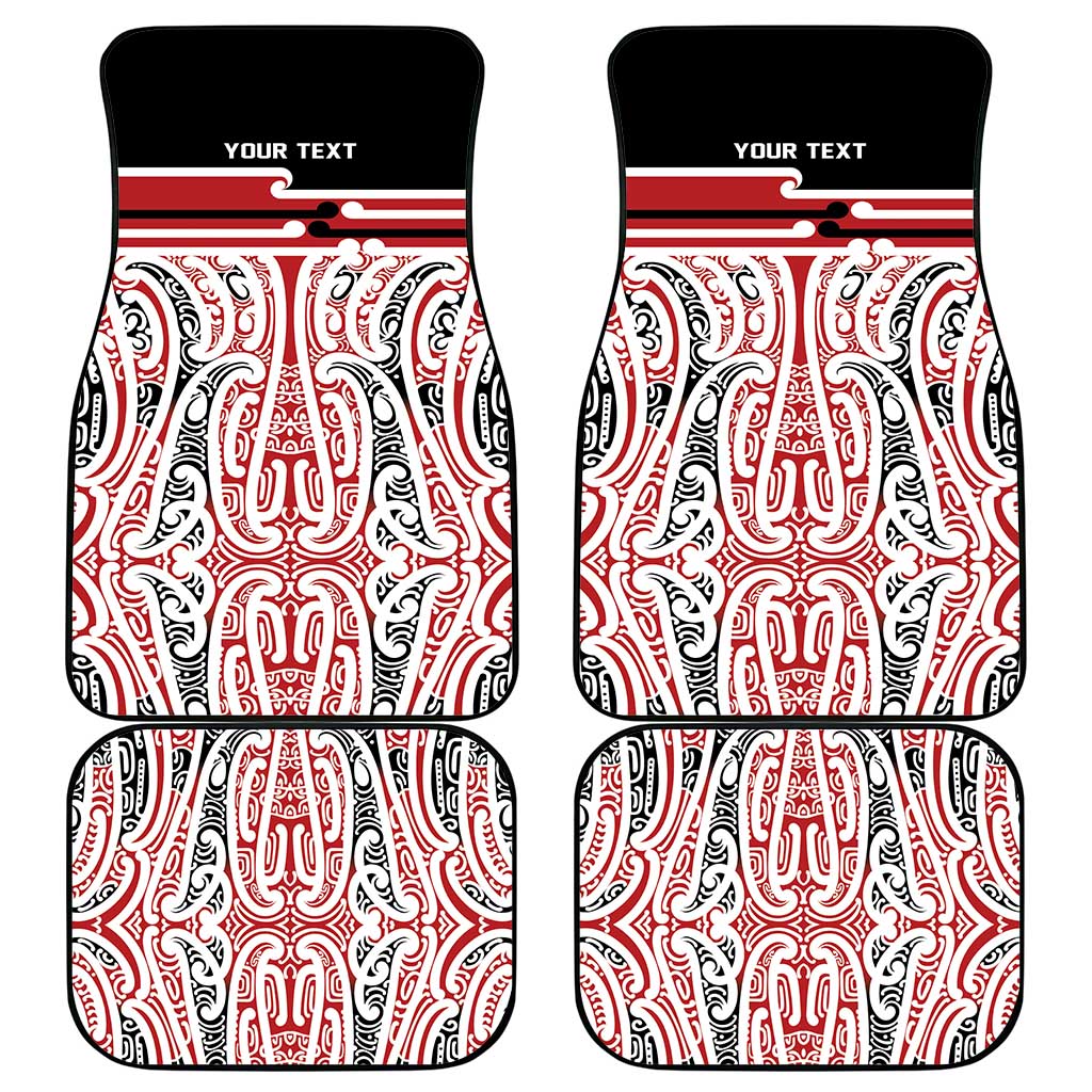 Personalised Toitu Te Tiriti Aotearoa 1840 Car Mats Red Kowhaiwhai Puhoro - Polynesian Pride