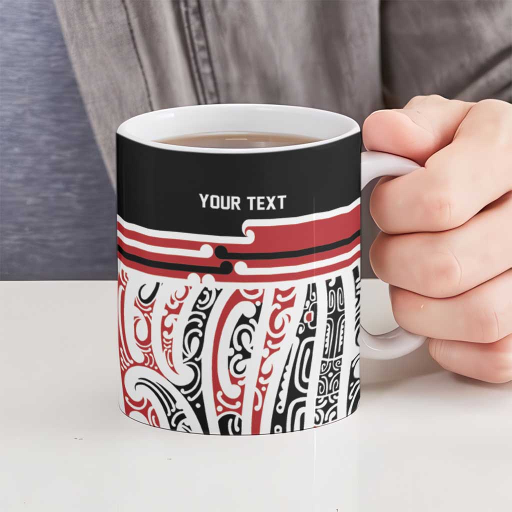 Personalised Toitu Te Tiriti Aotearoa 1840 Ceramic Mug Red Kowhaiwhai Puhoro LT9 - Polynesian Pride