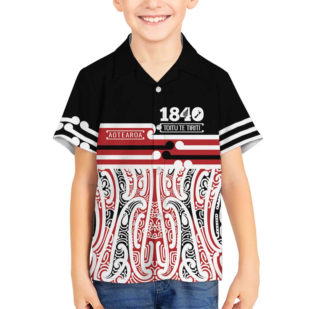 Personalised Toitu Te Tiriti Aotearoa 1840 Hawaiian Shirt Red Kowhaiwhai Puhoro LT9 - Polynesian Pride