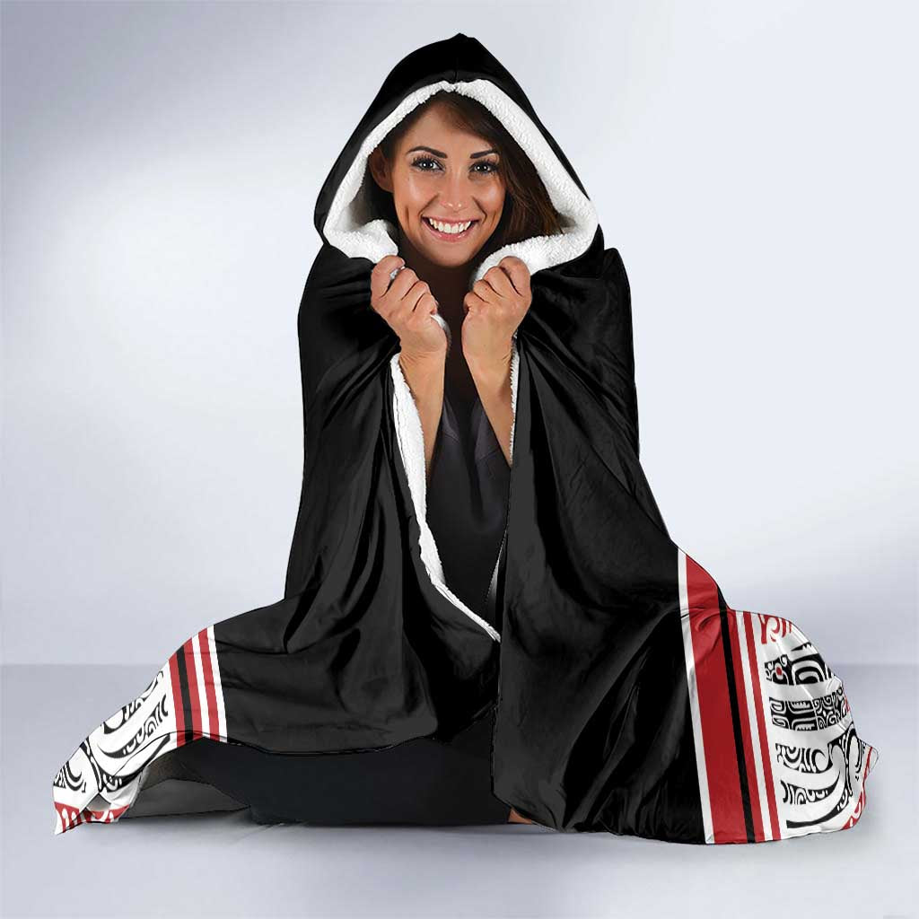 Personalised Toitu Te Tiriti Aotearoa 1840 Hooded Blanket Red Kowhaiwhai Puhoro LT9 - Polynesian Pride