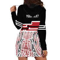 Personalised Toitu Te Tiriti Aotearoa 1840 Hoodie Dress Red Kowhaiwhai Puhoro LT9 - Polynesian Pride