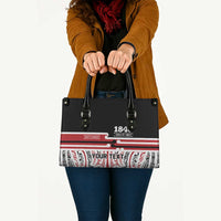 Personalised Toitu Te Tiriti Aotearoa 1840 Leather Bag Red Kowhaiwhai Puhoro LT9 - Polynesian Pride