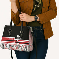 Personalised Toitu Te Tiriti Aotearoa 1840 Leather Bag Red Kowhaiwhai Puhoro LT9 - Polynesian Pride