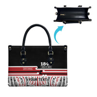 Personalised Toitu Te Tiriti Aotearoa 1840 Leather Bag Red Kowhaiwhai Puhoro LT9 - Polynesian Pride