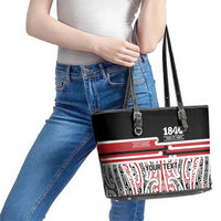 Personalised Toitu Te Tiriti Aotearoa 1840 Leather Tote Bag Red Kowhaiwhai Puhoro LT9 - Polynesian Pride