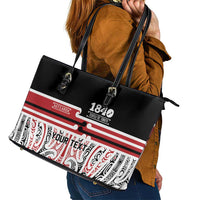 Personalised Toitu Te Tiriti Aotearoa 1840 Leather Tote Bag Red Kowhaiwhai Puhoro LT9 - Polynesian Pride