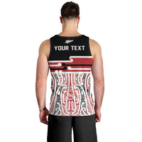 Personalised Toitu Te Tiriti Aotearoa 1840 Men Tank Top Red Kowhaiwhai Puhoro LT9 - Polynesian Pride